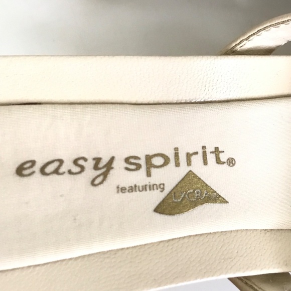 EASY SPIRIT Strappy Kitten Heel Comfort Sandals Slip On Cream Women’s Size 6.5 - Picture 13 of 14